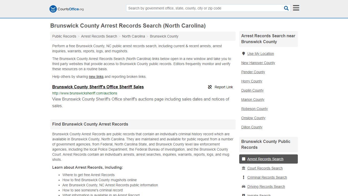 Arrest Records Search - Brunswick County, NC (Arrests ...